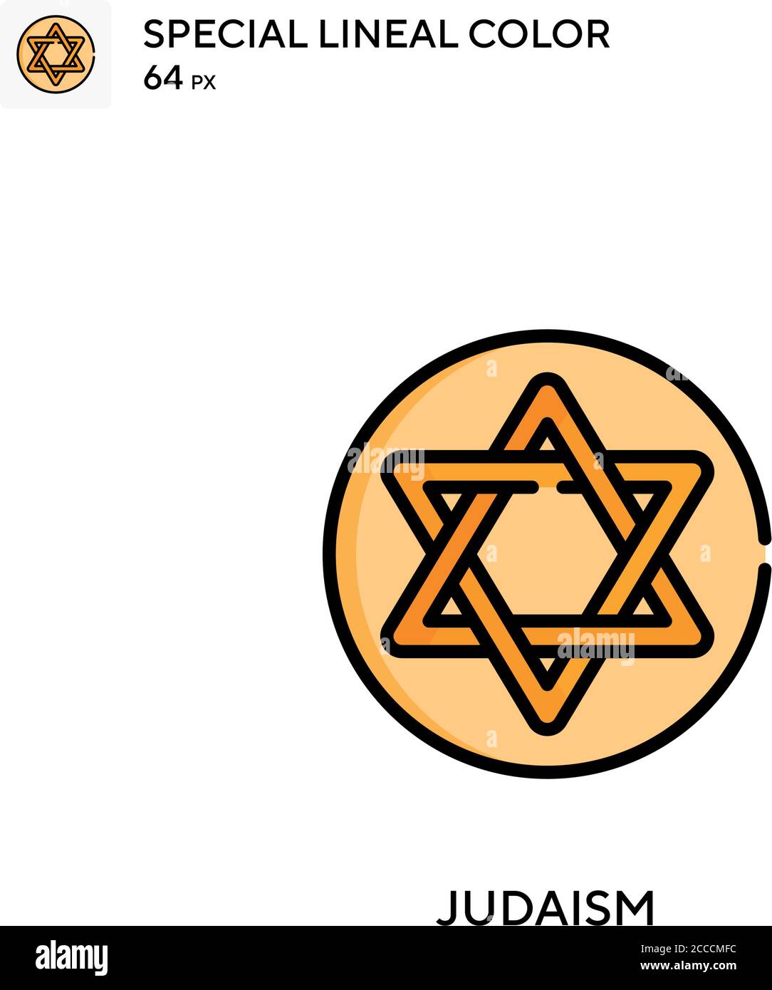 Judaism icona di colore lineare speciale. Modello di disegno simbolo illustrazione per elemento dell'interfaccia utente Web mobile. Pittogramma moderno a colori perfetto su tratti modificabili. Illustrazione Vettoriale
