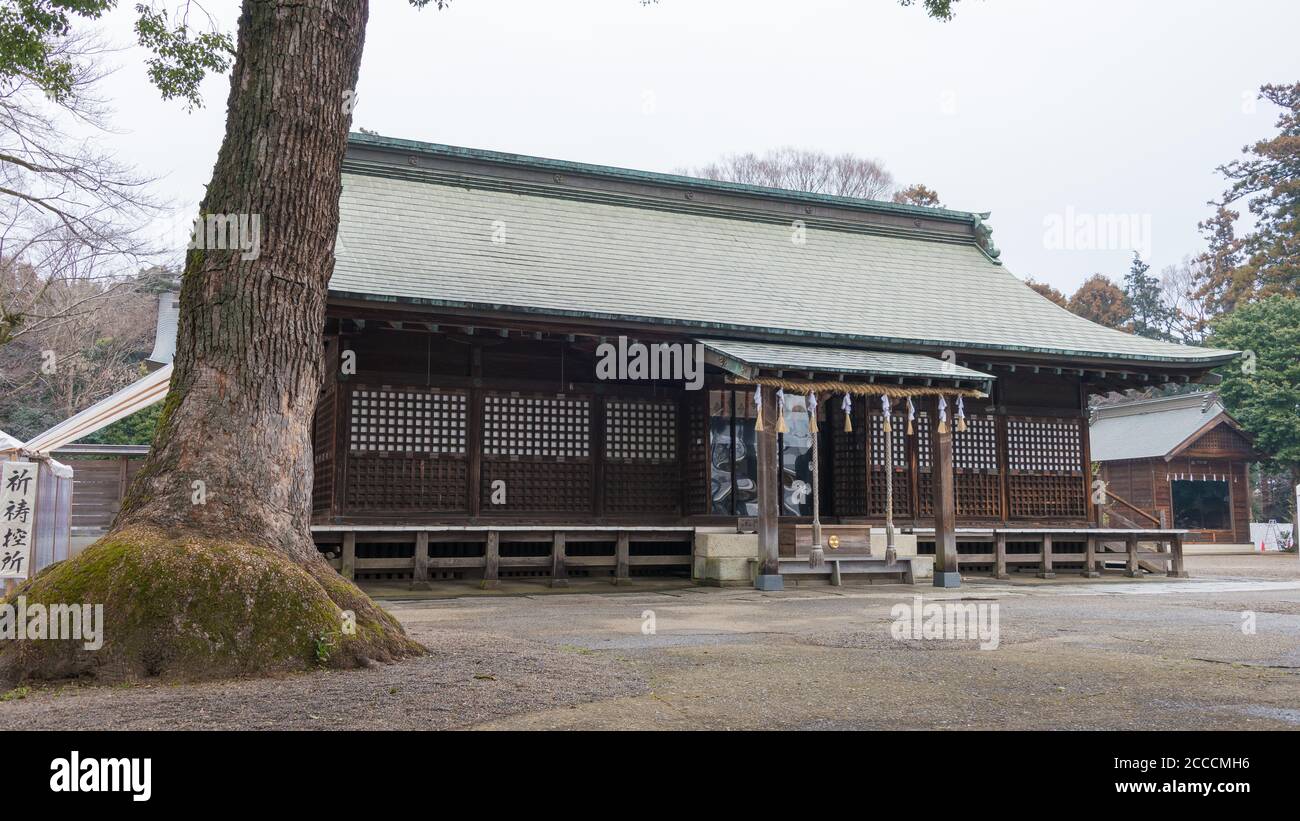 Saitama, Giappone - Santuario di Washinomiya a Kuki, Saitama, Giappone. Il Santuario è stato una storia di oltre 2000 anni e l'ANIME Sacred Place. Foto Stock