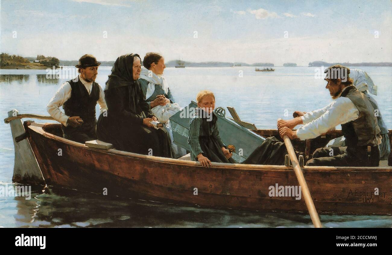 Edelfelt Albert - Funerale per bambini - Scuola di Finlandese - 19 ° secolo Foto Stock