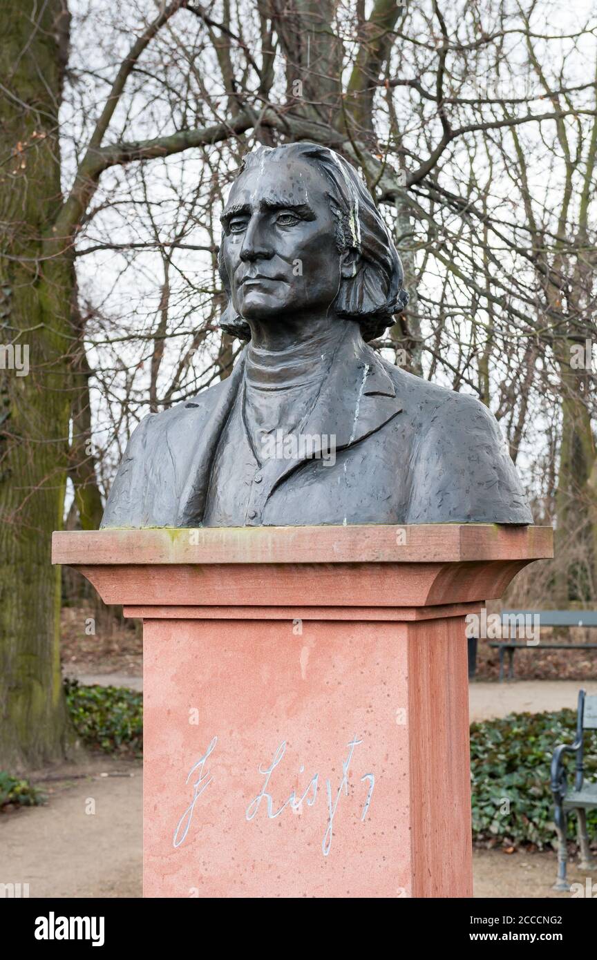 Busto di Franz Liszt, Royal Baths Park, Varsavia, Polonia Foto Stock