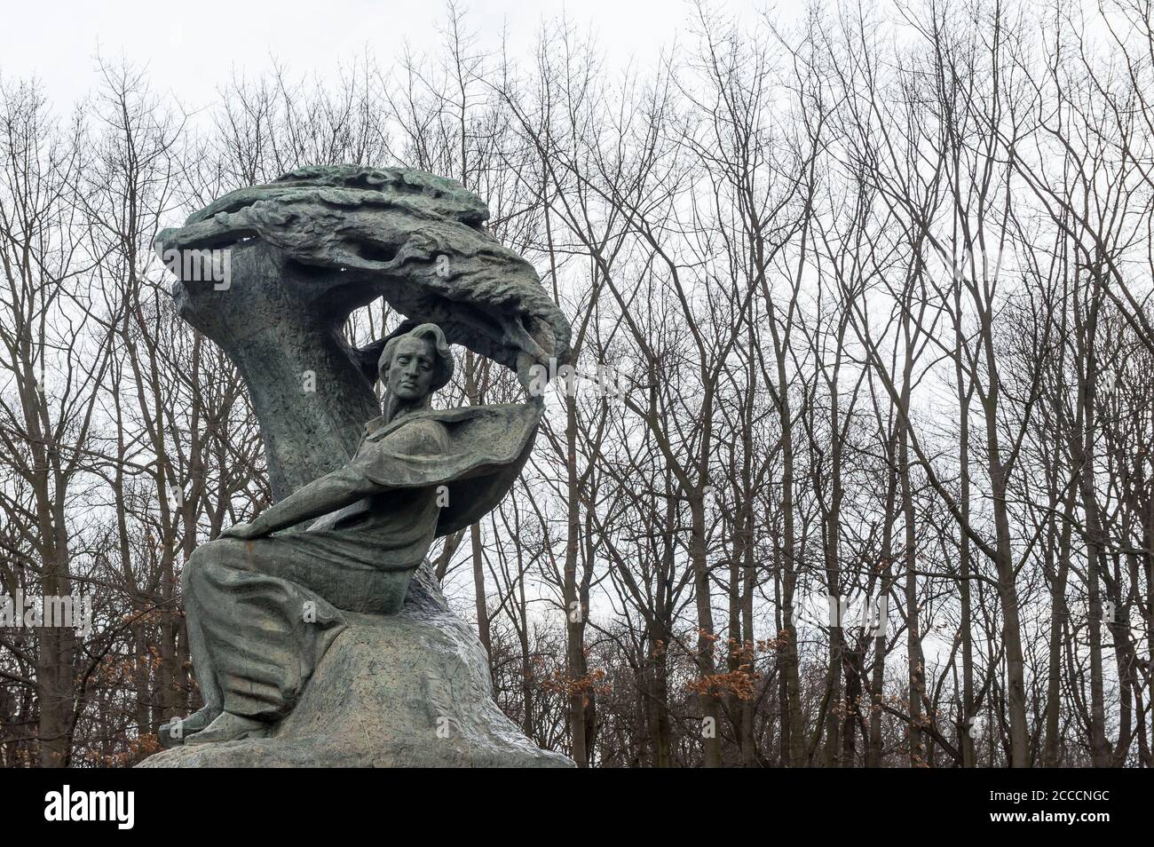 Un monumento di Frederic Chopin, Royal Terme Park, Varsavia, Masovian voivodato, Polonia Foto Stock