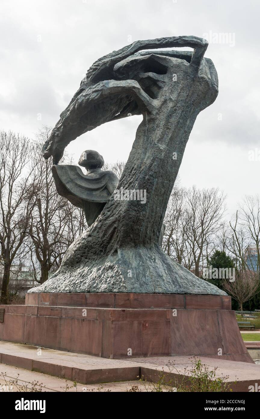 Un monumento di Frederic Chopin, Royal Terme Park, Varsavia, Masovian voivodato, Polonia Foto Stock