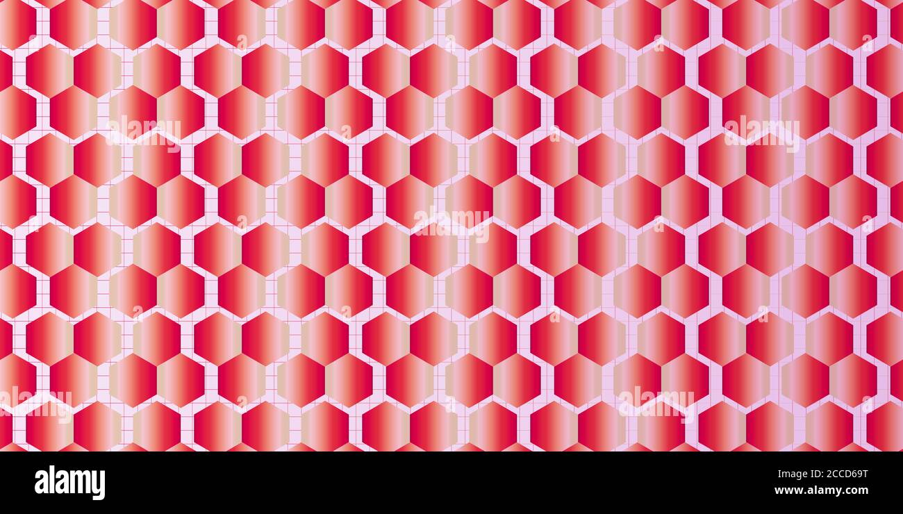 Sfondo dinamico con tecnologia esagonale rossa brillante Foto Stock