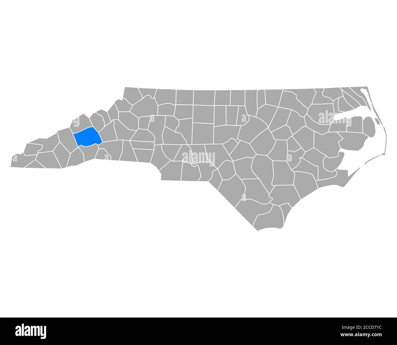 Buncombe sulla mappa di North Carolina Foto Stock