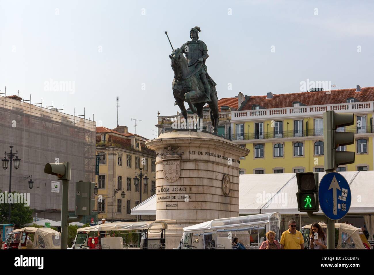 Statua a cavallo di Dom Joao i Foto Stock