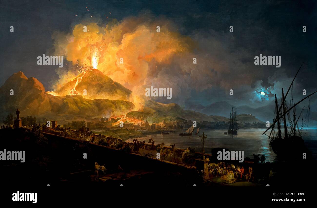L eruzione del Vesuvio, Pierre Jacques Volaire, 1777, North Carolina Museum of Art di Raleigh, North Carolina, USA, America del Nord Foto Stock