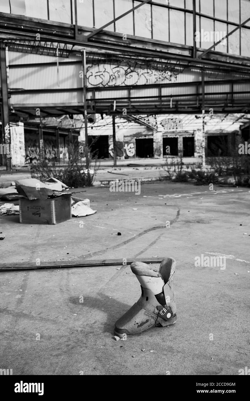 immagini di interni di una fabbrica abbandonata Foto Stock