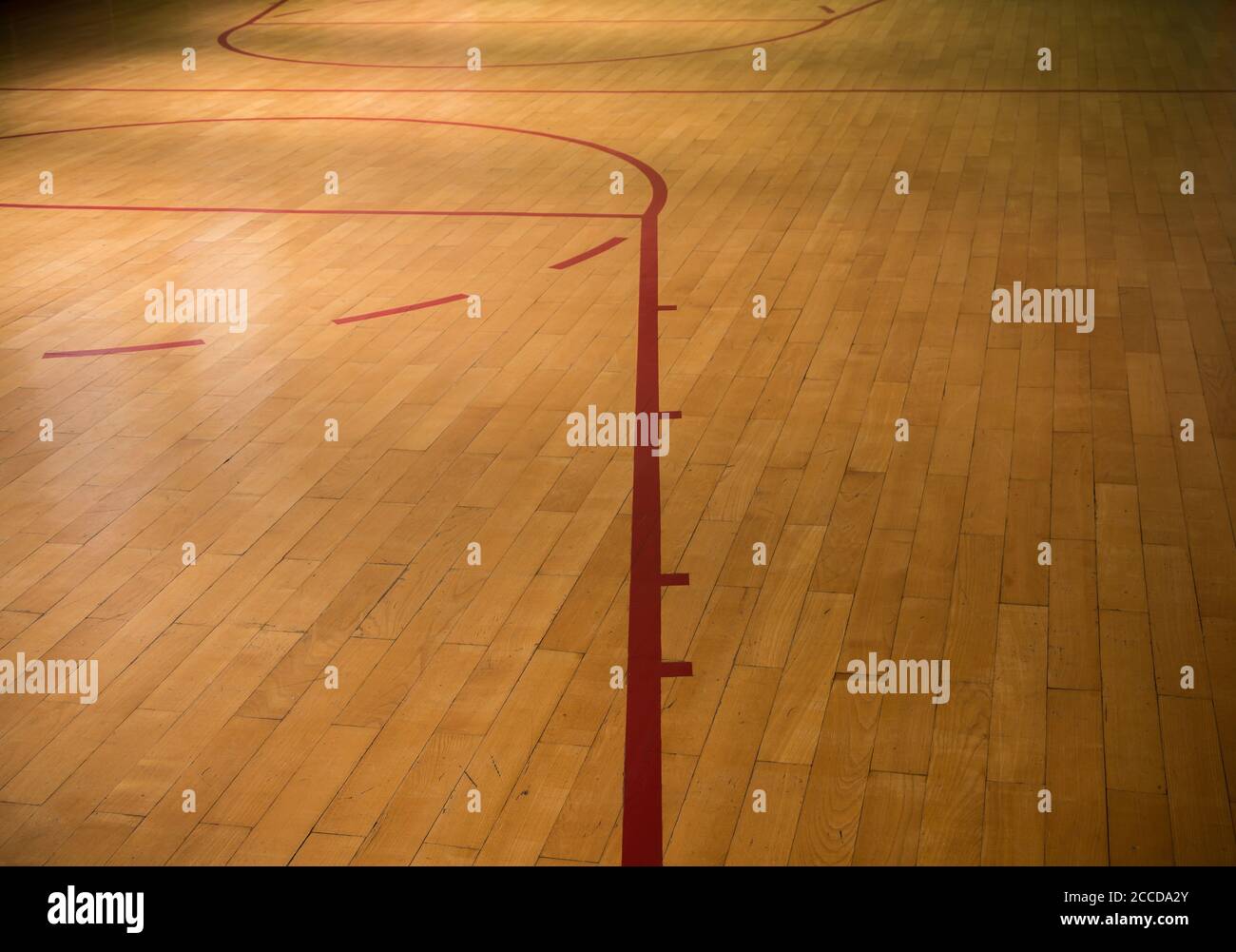 Campo da pallacanestro, pavimento in parquet Foto Stock
