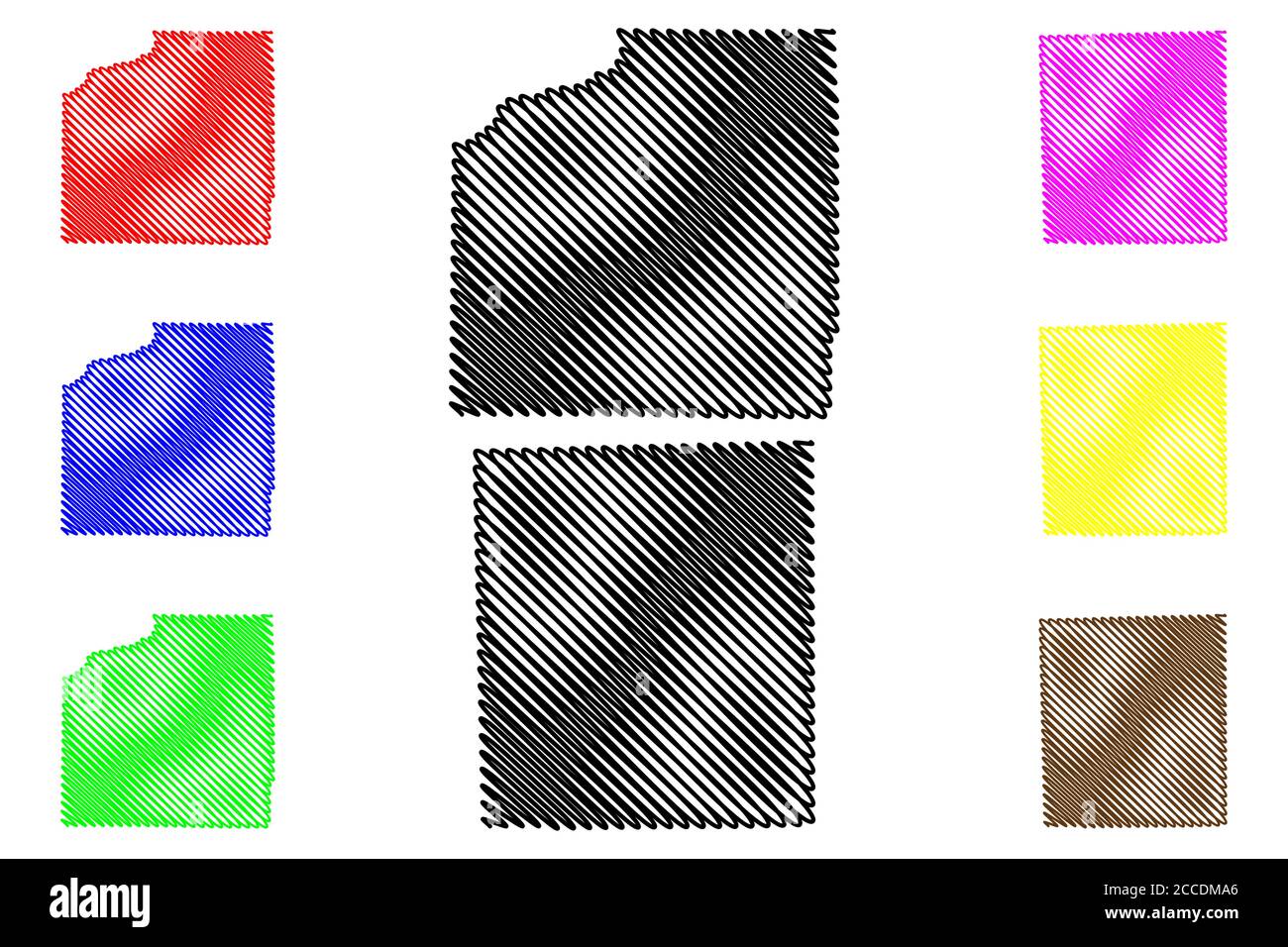 Henry e Iroquois County, Illinois (contea degli Stati Uniti, Stati Uniti d'America, Stati Uniti, Stati Uniti, Stati Uniti) mappa vettoriale, schizzo scrimolo Henry e Iroquois Illustrazione Vettoriale