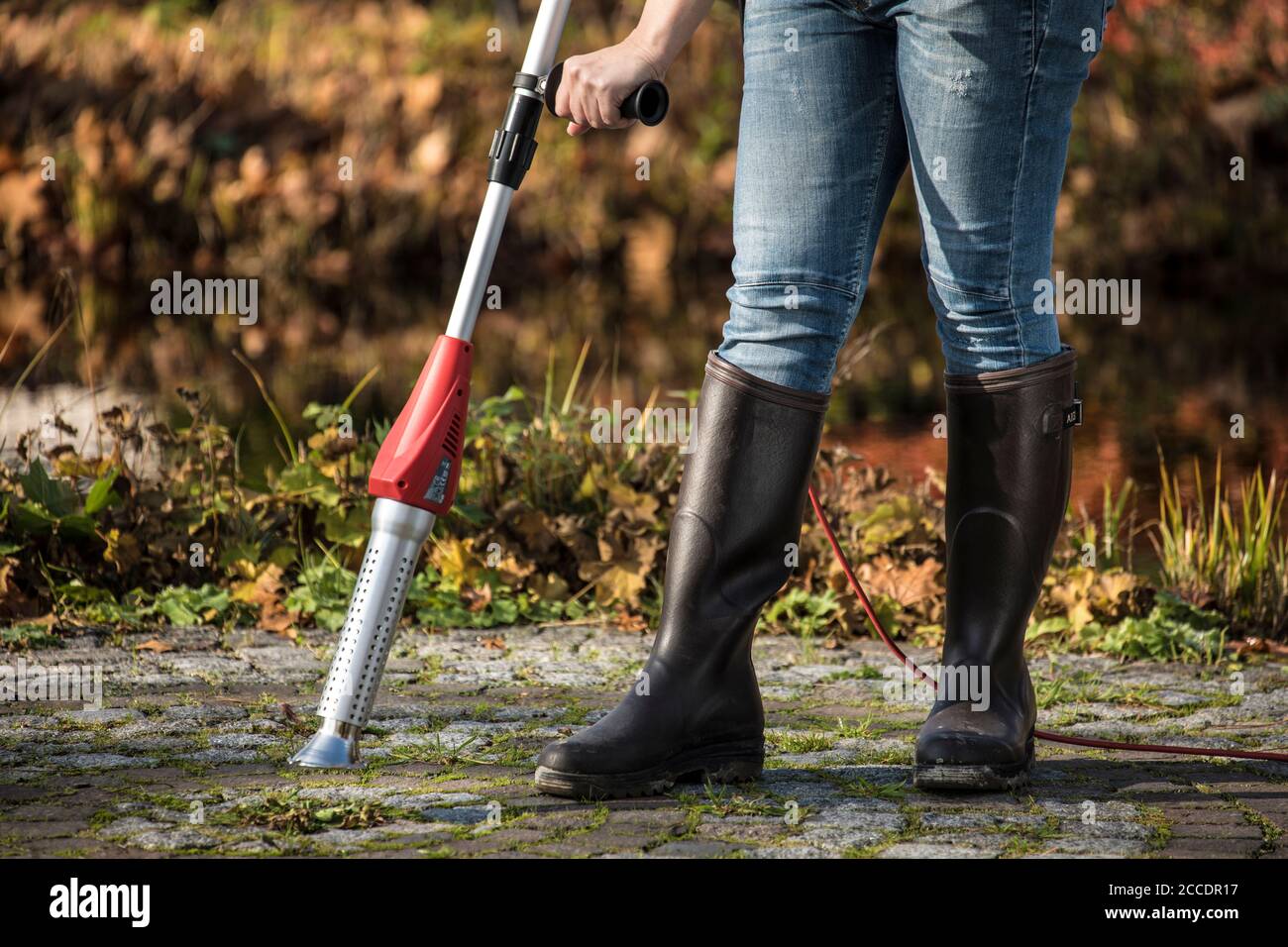 Thermo weed killer utilizzato per il giardinaggio Foto Stock