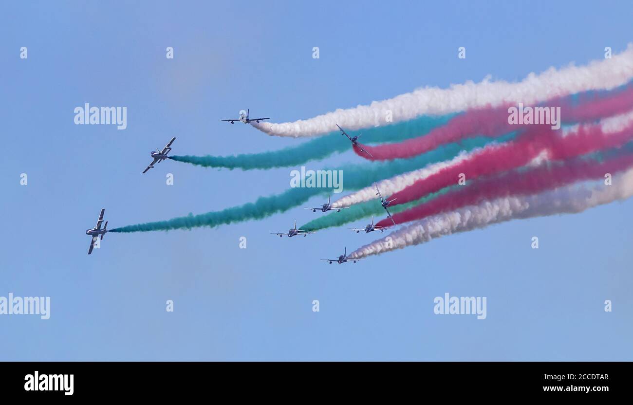 Forza Aerea Italiana il team acrobatico Foto Stock