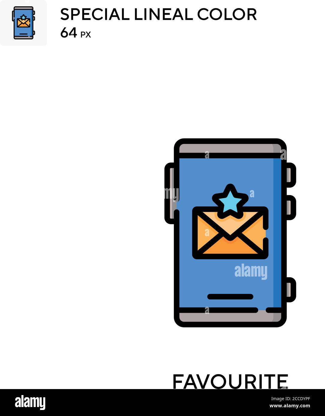 Icona colore lineare speciale preferito. Modello di disegno simbolo illustrazione per elemento dell'interfaccia utente Web mobile. Pittogramma moderno a colori perfetto su tratti modificabili. Illustrazione Vettoriale