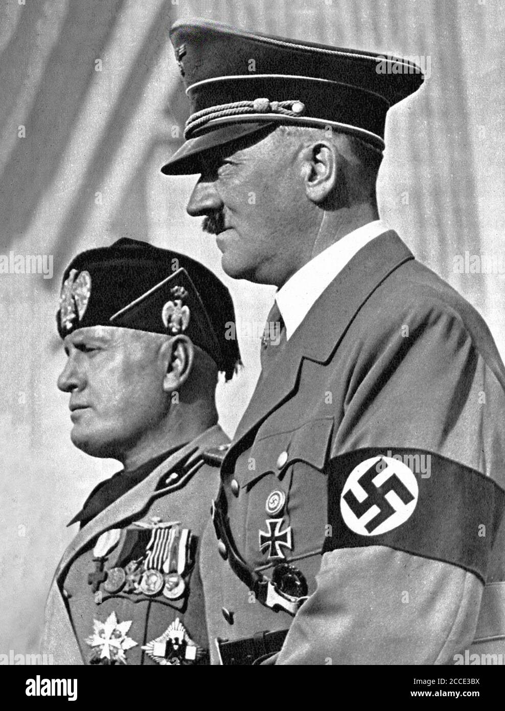 Benito Mussolini e Adolf Hitler Foto Stock