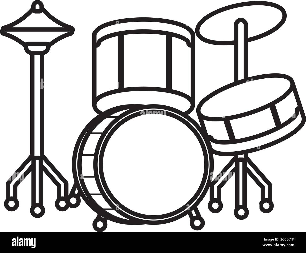 batteria musical strumento linea stile icona disegno vettoriale  illustrazione Immagine e Vettoriale - Alamy