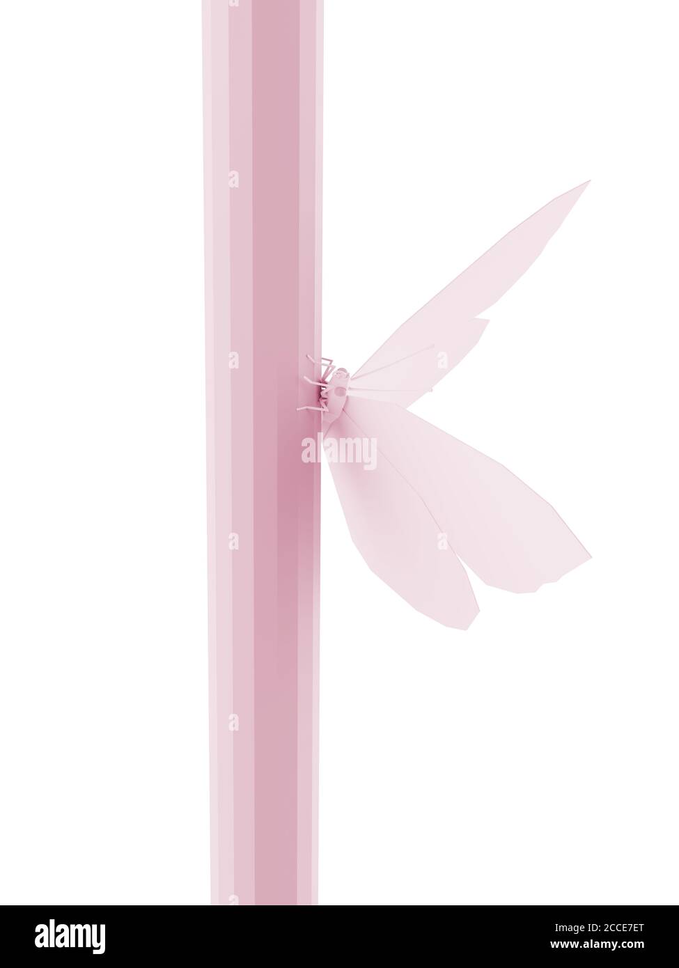 Farfalla rosa chiaro seduta su un gambo, farfalla origami, illustrazione 3d  Foto stock - Alamy
