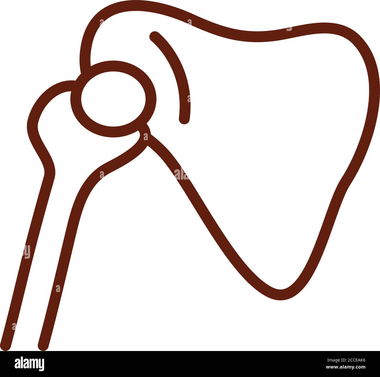 corpo umano arto braccio osseo scapola anatomia organo linea di salute illustrazione vettoriale stile icona Illustrazione Vettoriale