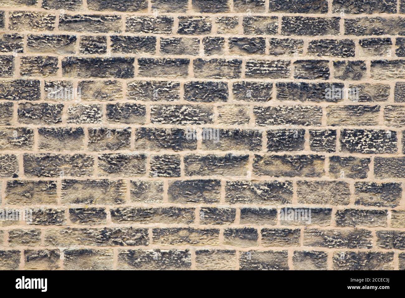 Caratteristica Yorkshire casa costruzione muro di mattoni, Yorkshire, Inghilterra Foto Stock