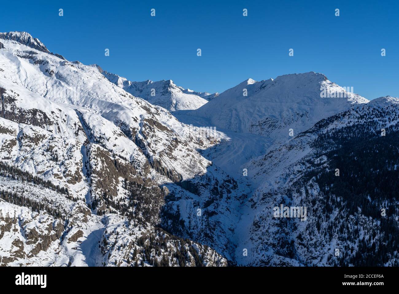 Europa, Svizzera, Vallese, Belalp, vista sul ghiacciaio dell'Aletsch Foto Stock