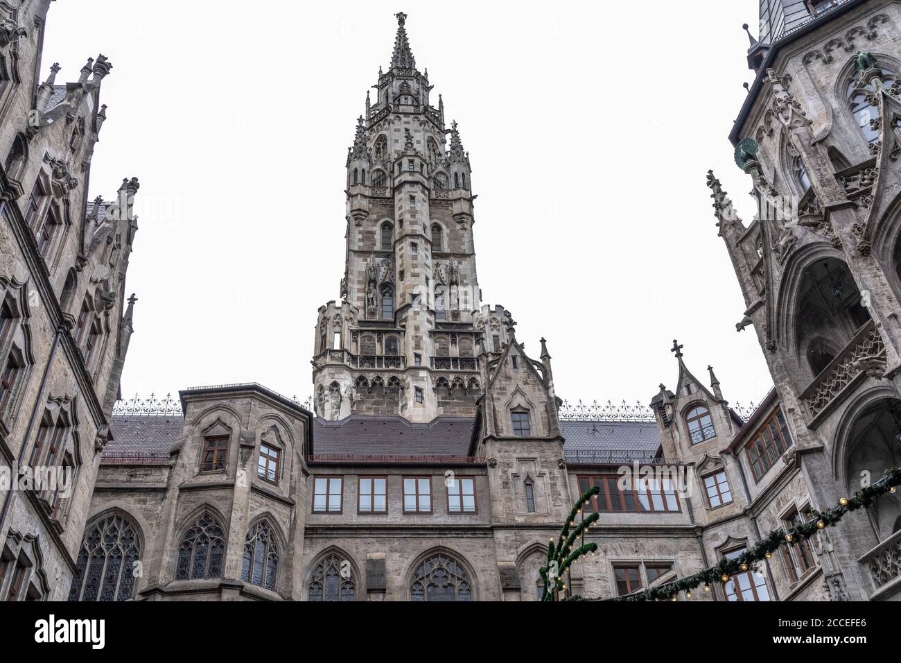 Europa, Germania, Baviera, Monaco di Baviera, cortile interno del nuovo Municipio sulla Marienplatz di Monaco Foto Stock