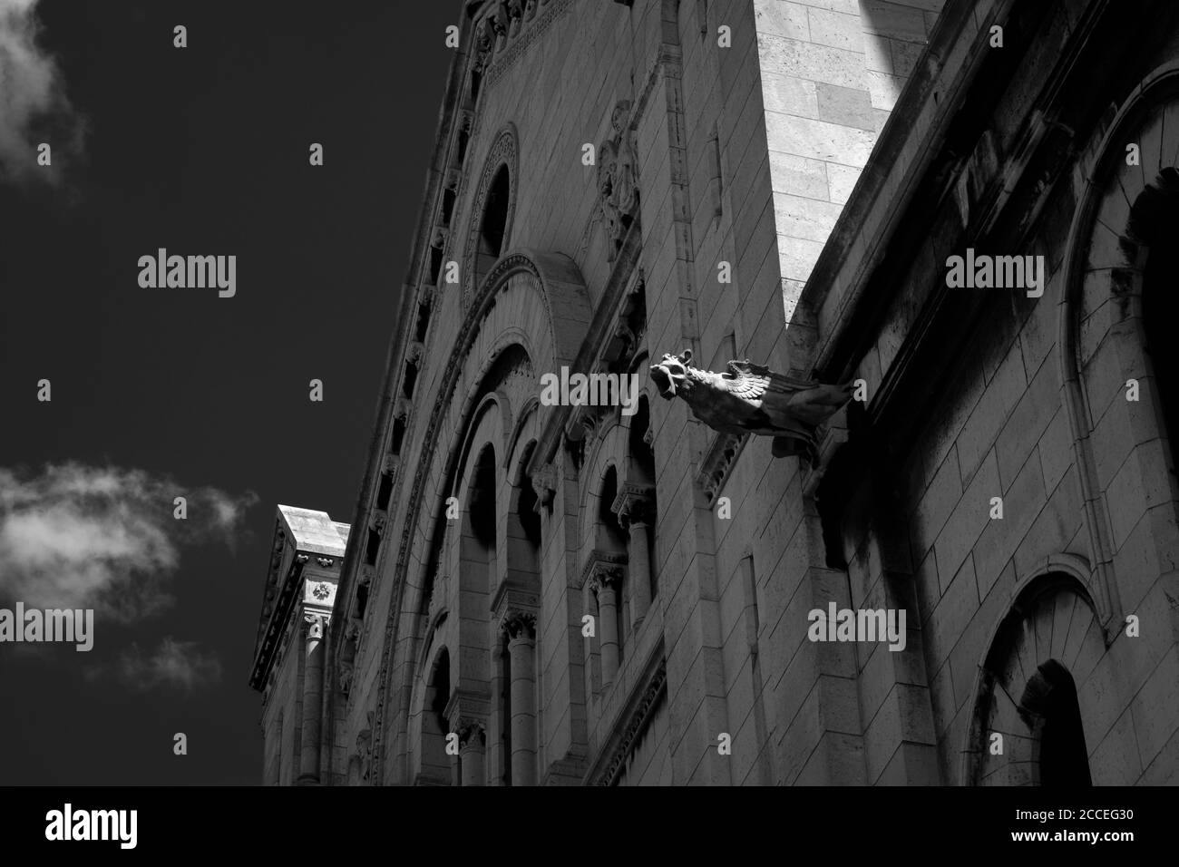 Parigi, Francia, Europa, Montmartre, Sacro cuore, Bianco e Nero, Belle Arti, Foto Stock