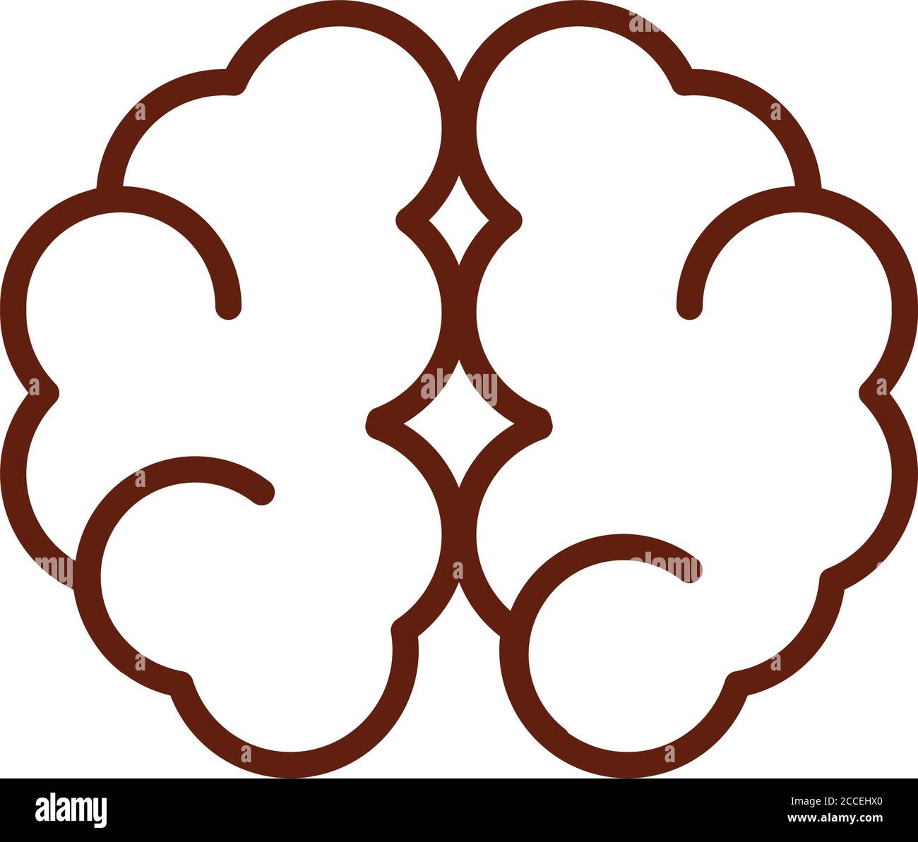 corpo umano cervello emisfero cerebrale anatomia organo linea di salute icona illustrazione vettoriale di stile Illustrazione Vettoriale