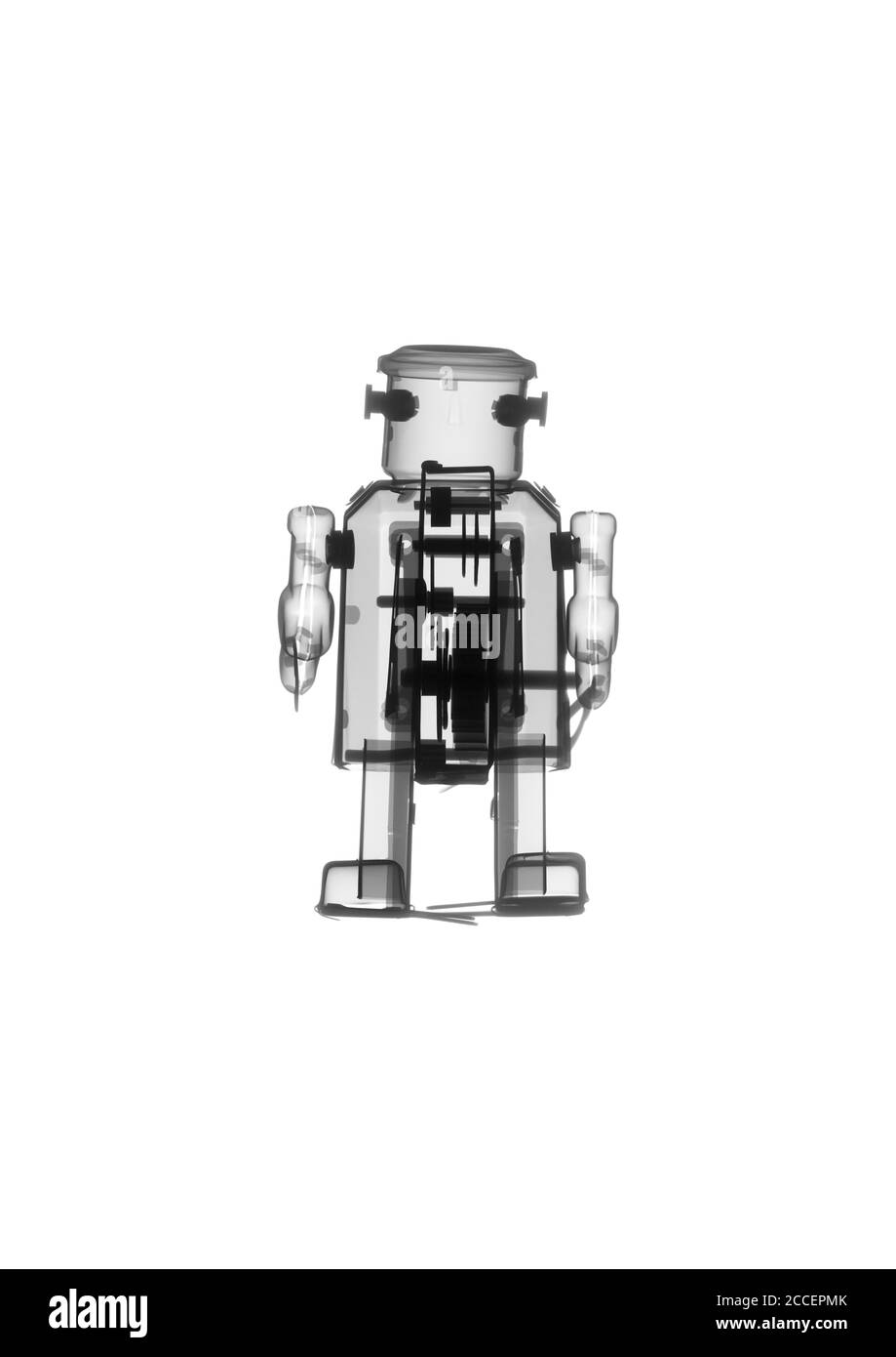 Robot giocattolo, raggi X. Foto Stock