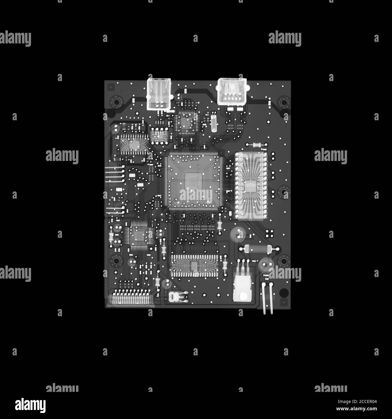 Circuito stampato, raggi X. Foto Stock