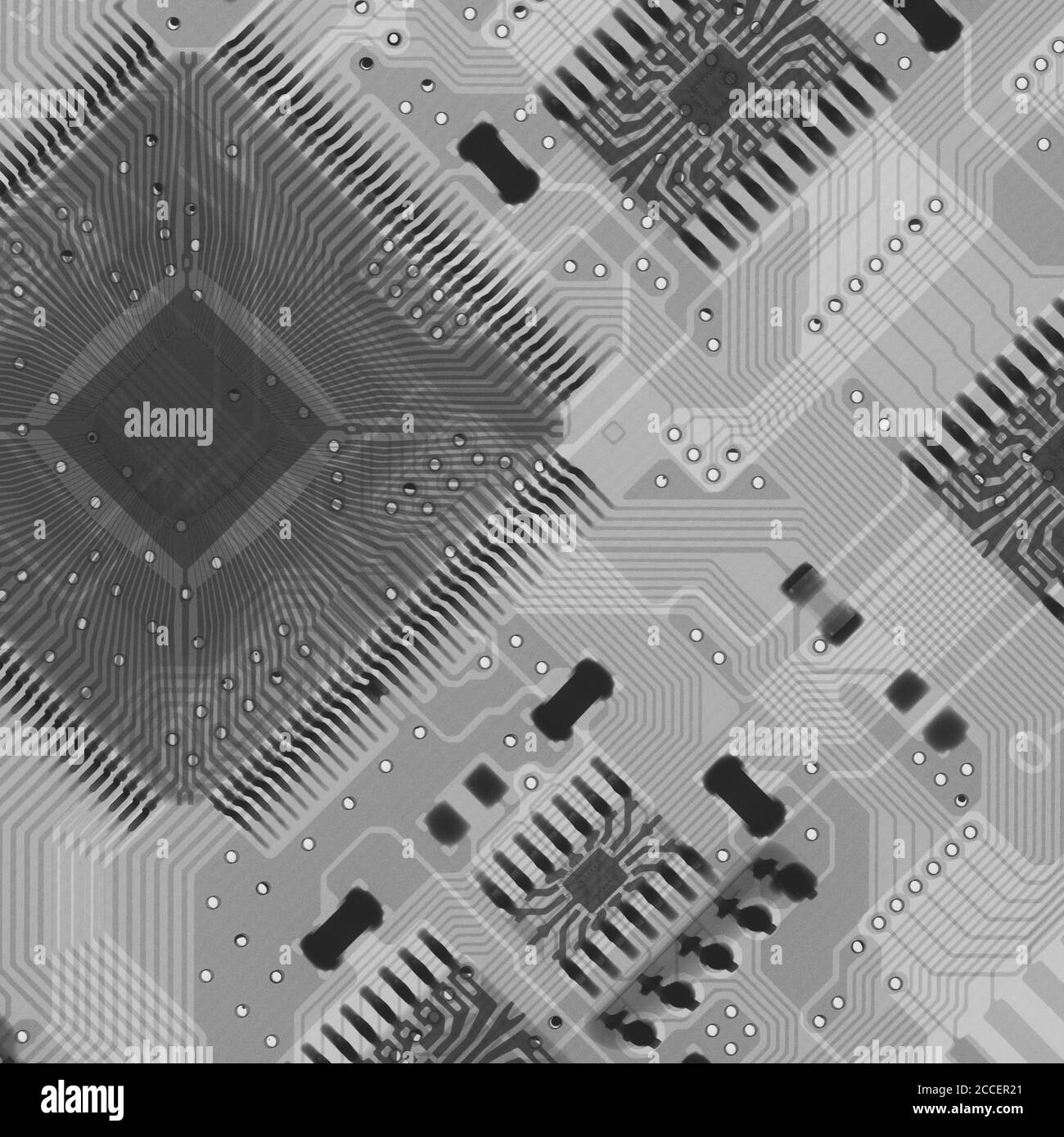 Circuito stampato, raggi X. Foto Stock