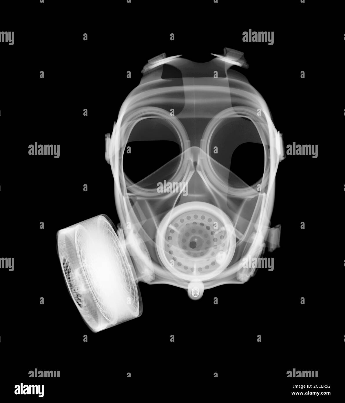 Maschera per gas, raggi X. Foto Stock