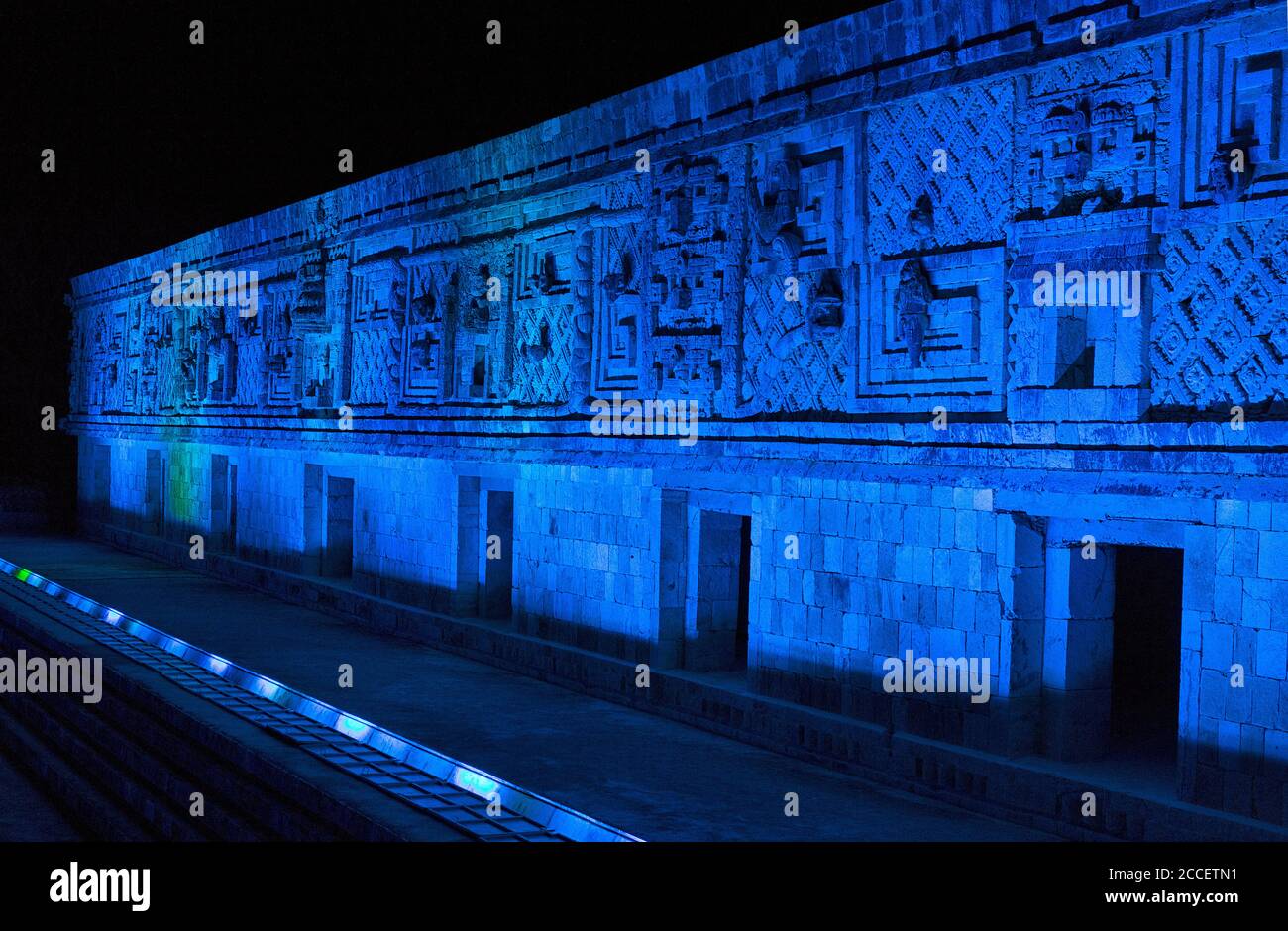 Il Nunnery Quadrangle Uxmal Maya città maya rovine Yucatan, Messico, mx, rovine Maya, famoso sito archeologico Foto Stock