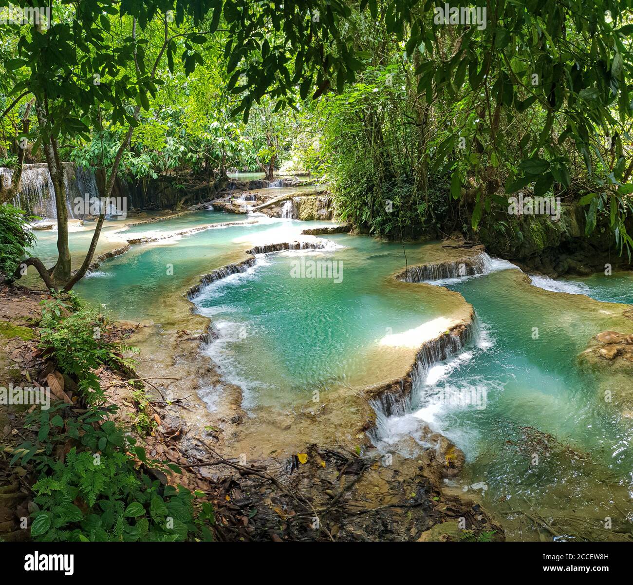 Kuang Si cascate in Laos Foto Stock