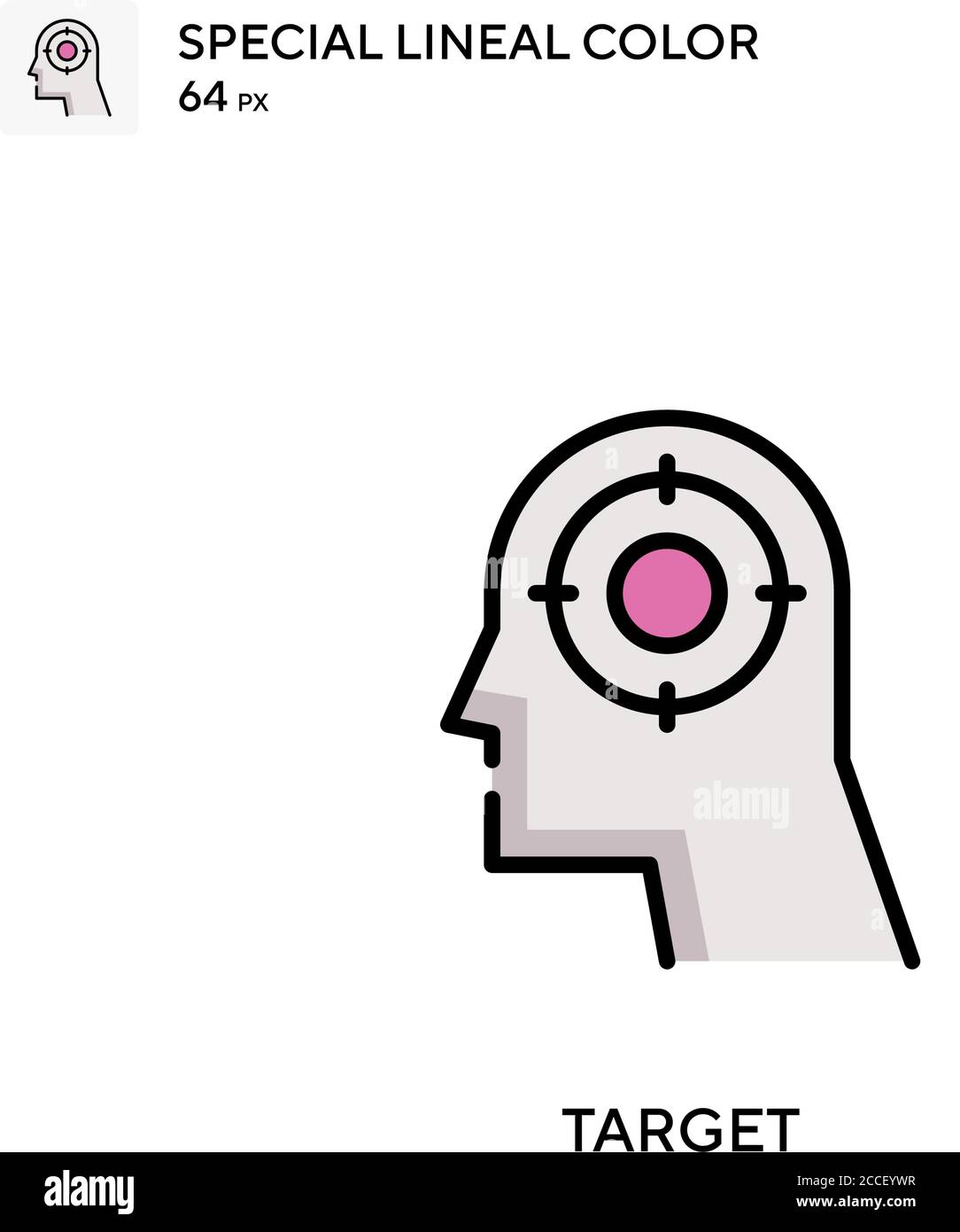 Icona colore lineare speciale target. Modello di disegno simbolo illustrazione per elemento dell'interfaccia utente Web mobile. Illustrazione Vettoriale