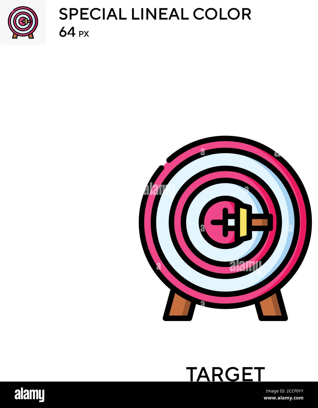 Icona colore lineare speciale target. Modello di disegno simbolo illustrazione per elemento dell'interfaccia utente Web mobile. Illustrazione Vettoriale