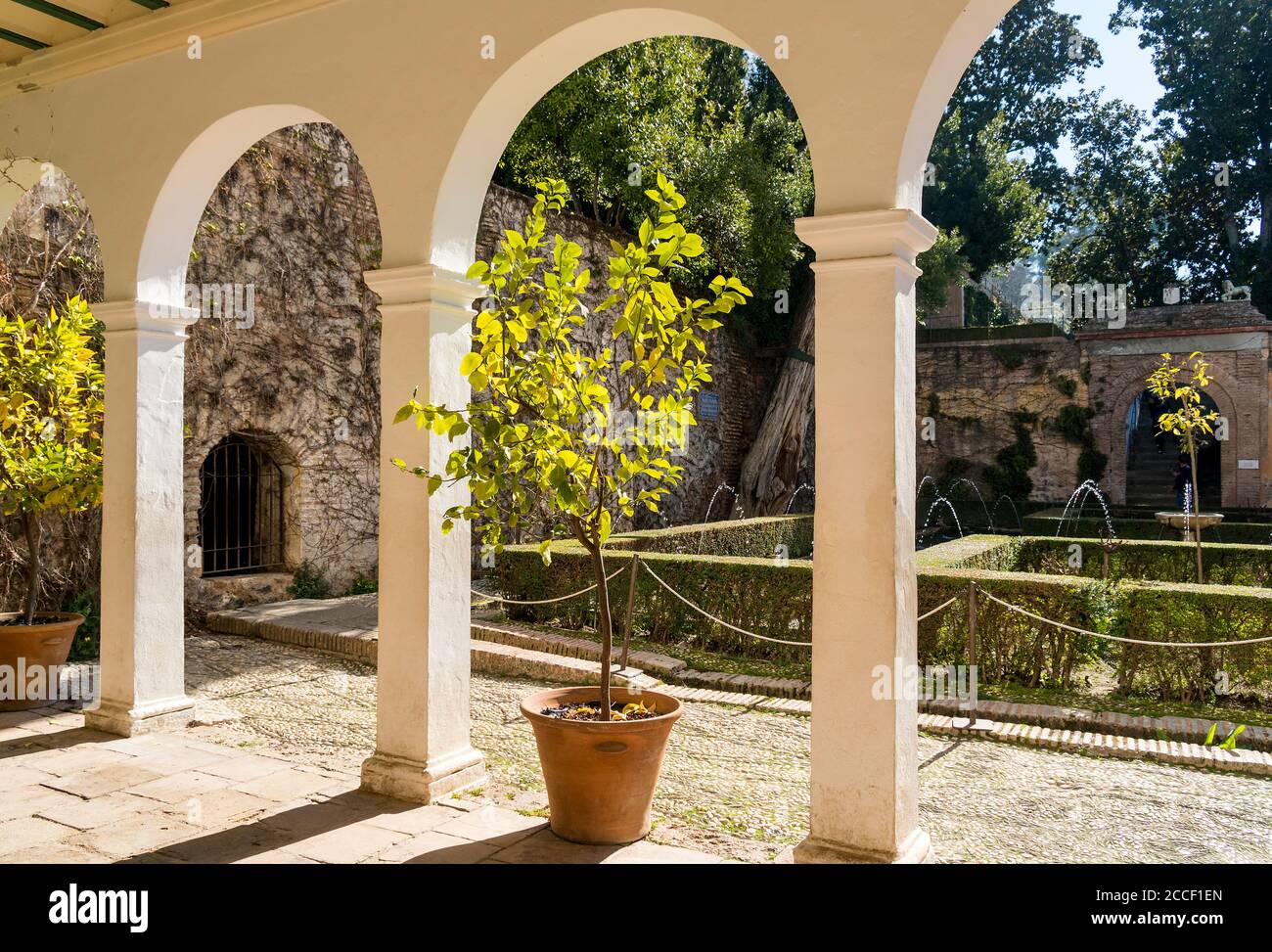 Spagna, Granada, Generalife, giardino, patio de la Sultana Foto Stock