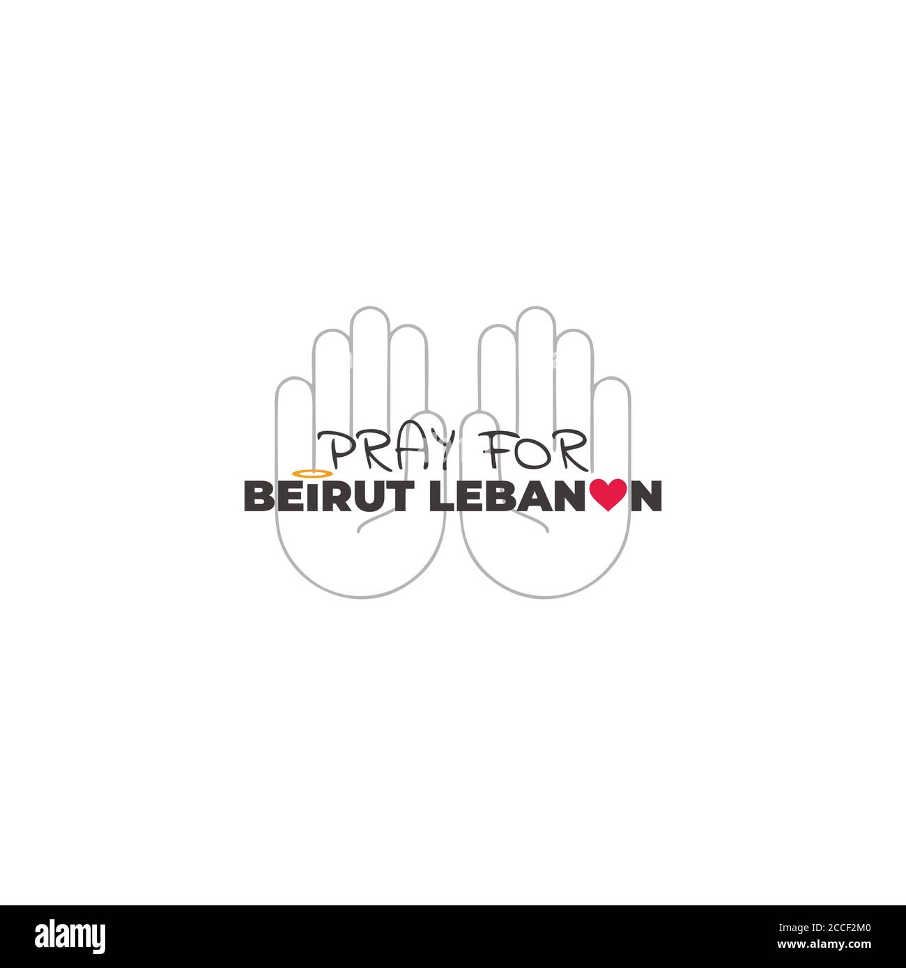 pregate a mano per beirut libano simbolo vettore di testo Illustrazione Vettoriale