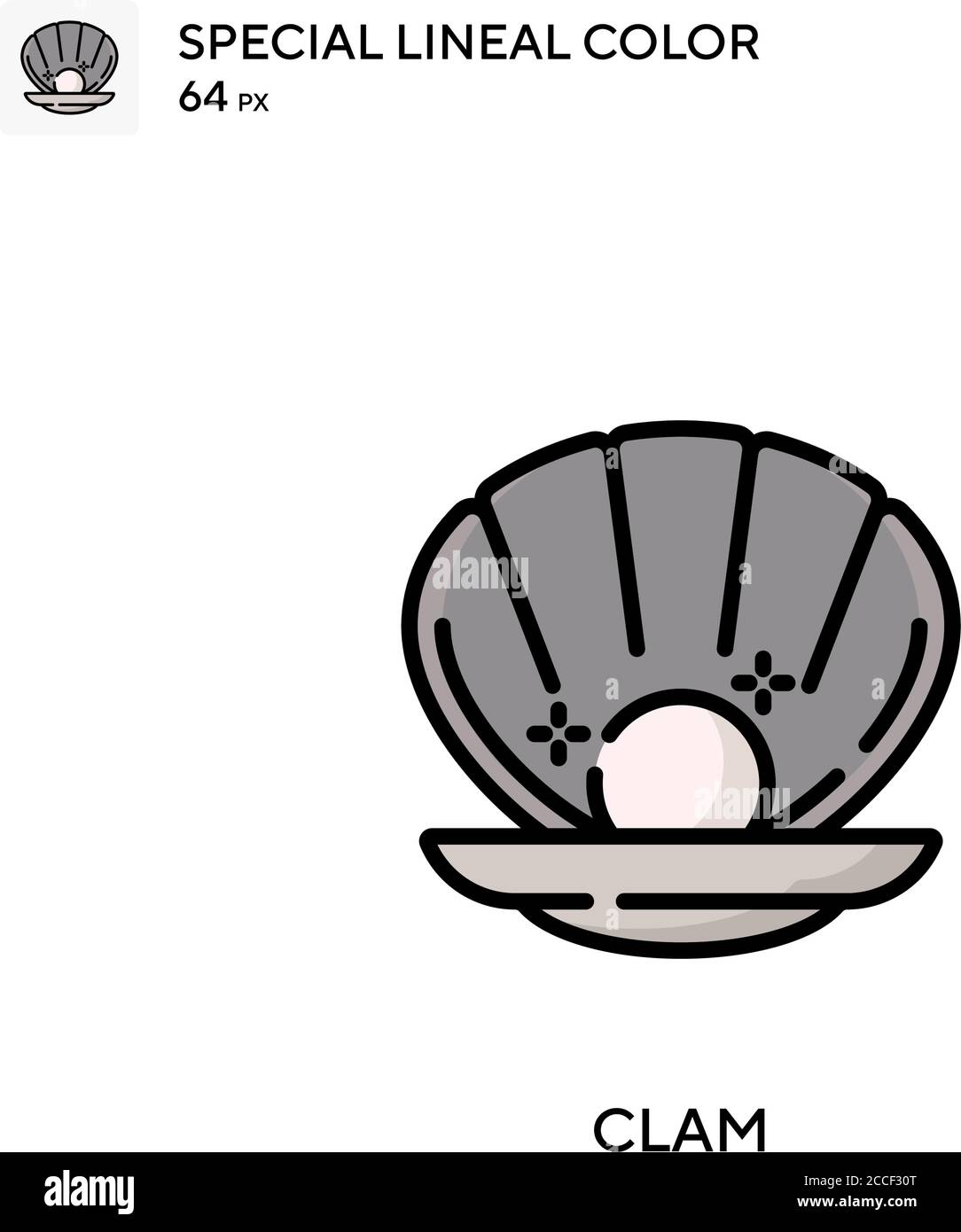 Clam icona colore lineare speciale. Modello di disegno simbolo illustrazione per elemento dell'interfaccia utente Web mobile. Illustrazione Vettoriale