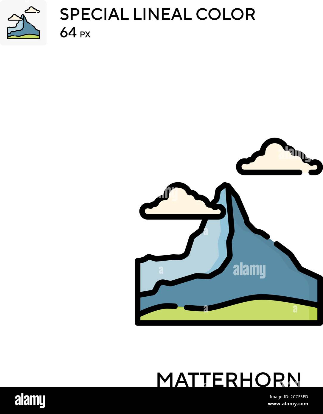 Matterhorn icona a colori speciali. Modello di disegno simbolo illustrazione per elemento dell'interfaccia utente Web mobile. Illustrazione Vettoriale