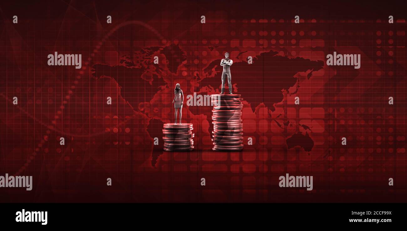 Le disparità di reddito per le sfide economiche e sociali Concept Foto Stock