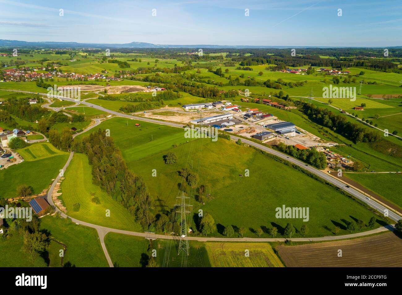 Germania, Baviera, Habach, zona industriale rurale Foto Stock