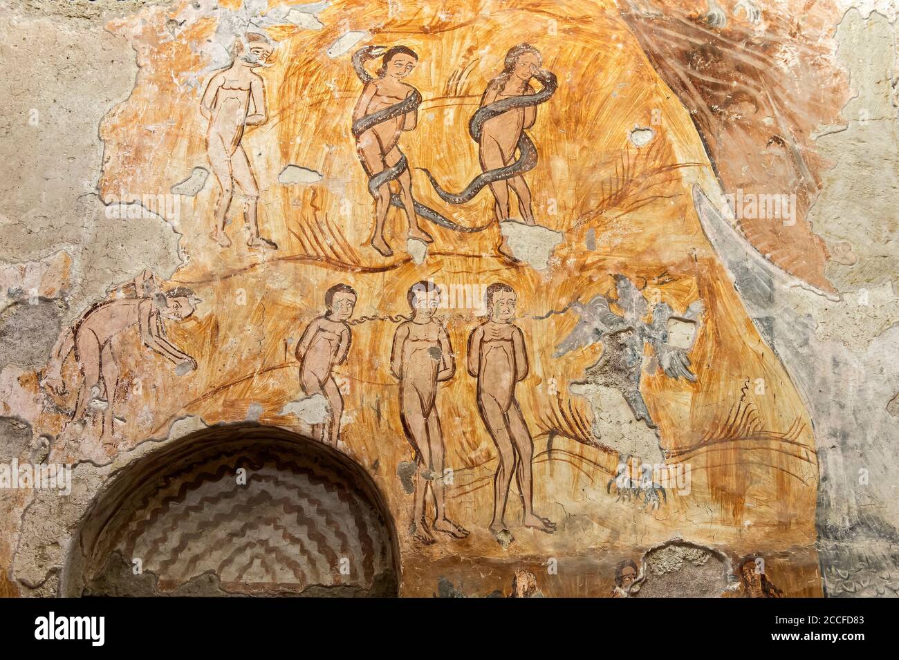 Pittura murale sulla storia biblica di adamo ed eva immagini e