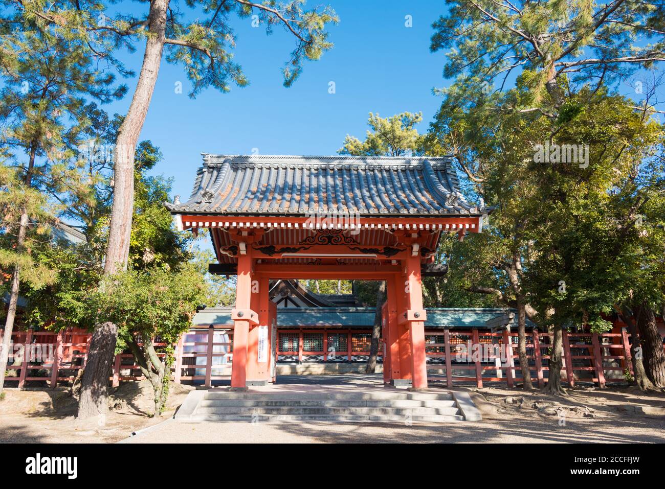 Osaka, Giappone - Santuario di Sumiyoshi taisha a Osaka, Giappone. E' il santuario principale di tutti i santuari di Sumiyoshi in Giappone. Foto Stock