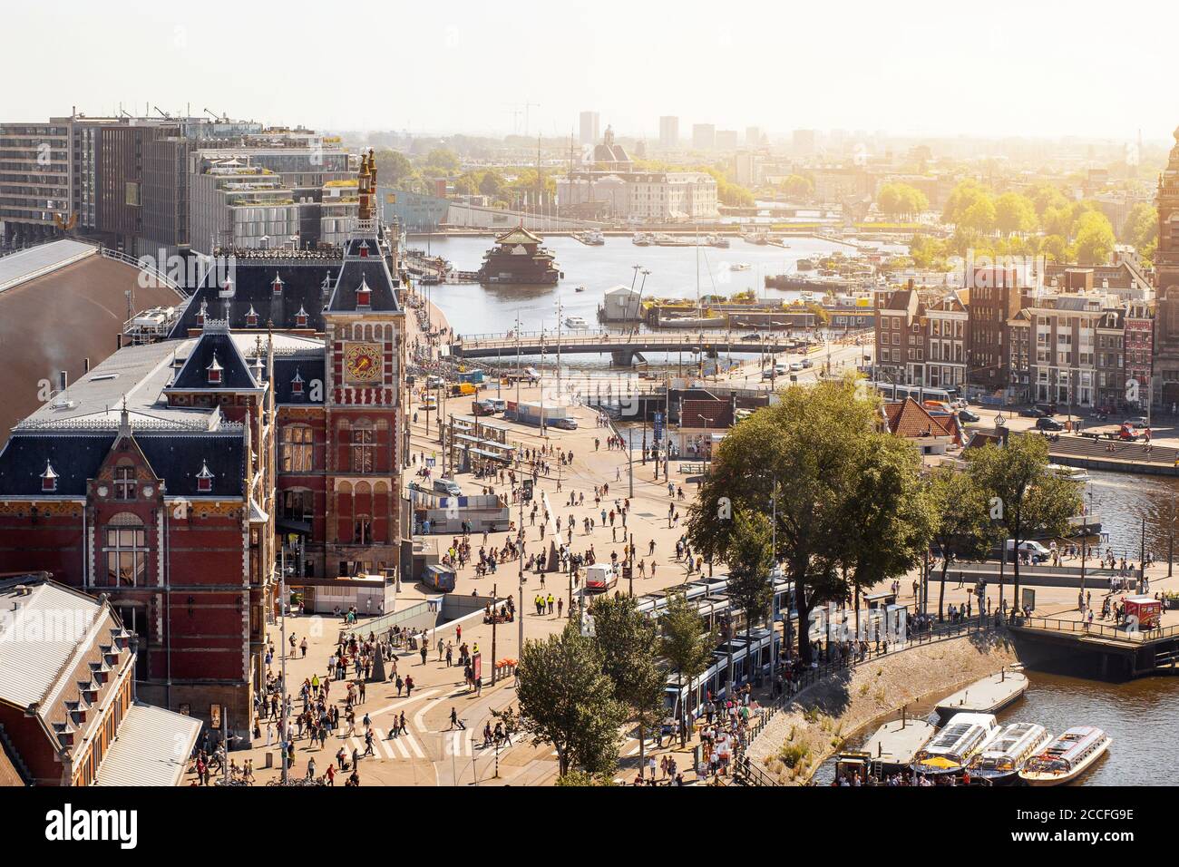 Centro di Amsterdam dall'alto Foto Stock