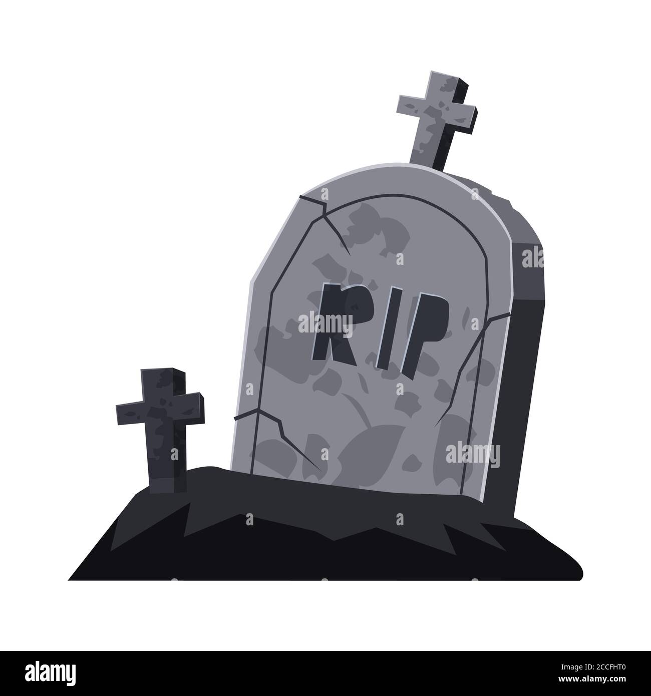 Tomba, cimitero, croce, icona, vettore, illustrazione Illustrazione Vettoriale