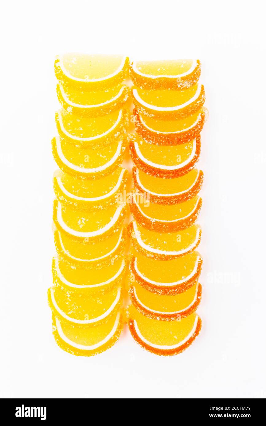Zucchero agrumi isolato come immagine di posa Foto Stock