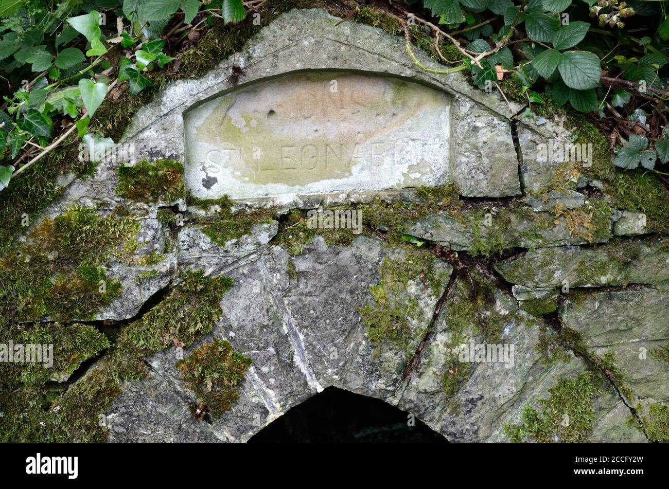 St Leonards medievale Santo pozzo primavera Rosemarket Pembrokeshire Galles Cymru REGNO UNITO Foto Stock