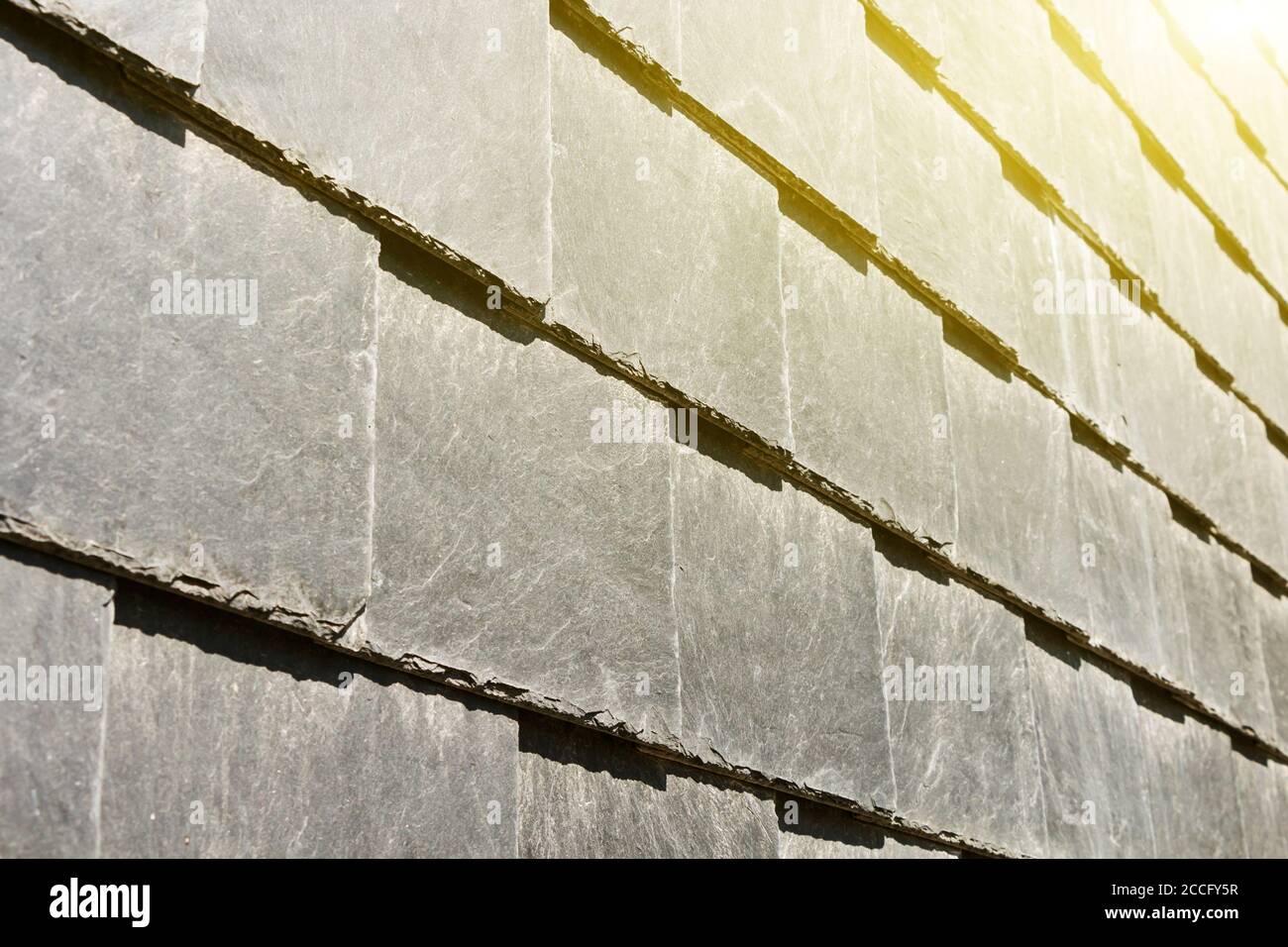 Abstract dettaglio del vecchio tetto di ardesia piastrelle Foto Stock