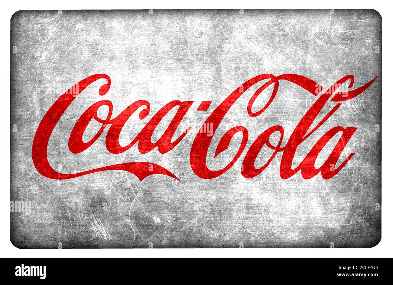 App grunge con l'icona del logo Coca Cola Foto Stock