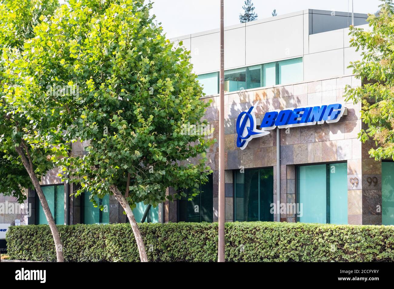 30 luglio 2020 Menlo Park / CA / USA - Boeing edificio di uffici che ospita la controllata Aurora Flight Sciences, che sviluppa speciale-scopo Unmanned ae Foto Stock