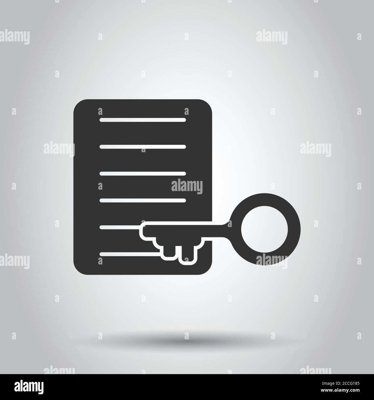 Password icona account in stile appartamento. La parola chiave illustrazione vettoriale bianco su sfondo isolato. La combinazione di tasti la concezione di business. Illustrazione Vettoriale