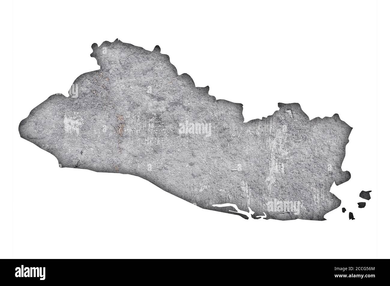 Mappa di El Salvador su cemento intemperie Foto Stock